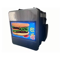 Mochila Digital Portátil de 18.5 Pulgadas, Señalización Digital, Pantalla Publicitaria para Entrega de Comida, Mochila con Cartel Publicitario Móvil