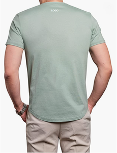 Camiseta de cuello redondo de algodón ajustada Premium con dobladillo curvo especial de Año Nuevo para hombre - Product Image 6