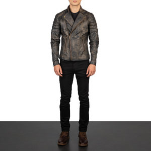 <b>Men</b> Winter <b>Jacket</b> Vintage Discolored PU Leather Streetwear Fashion <b>Jacket</b> Windproof Casual Customized Winter <b>Jacket</b> - Product Image 1