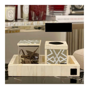 Juego de quemador Bakhoor con incrustaciones de hueso de diseño único, un soporte de incienso atemporal y elegante con embalaje personalizado de La India - Product Image 1