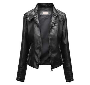 latest style Women leather Jacket Breathable Anti-Wrinkle Waterproof Eco-Friendly Premium Quality Lightweight women jacket - Product Image 4