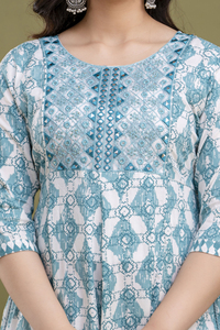 Robe longue imprimée florale ethnique de qualité supérieure pour les femmes tenue ethnique tenue tenue décontractée robe - Product Image 5