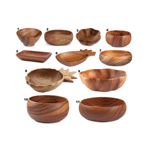 Cuencos de madera y coco con logotipo personalizado | Vajilla de madera de acacia ecológica hecha a mano - Product Image 5