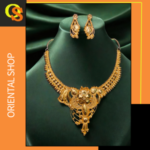 Bulk Quantity <b>Necklace</b> <b>Earrings</b> <b>Set</b> with 22K <b>Gold</b> Plated Unique Style Women Wear <b>Necklace</b> <b>Earrings</b> <b>Set</b> Jewelry - Product Image 2