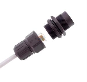 IP67防水RJ45メスコネクタパネルマウントPCBはんだ型航空プラグLED成長ライト高信頼性 - Product Image 1