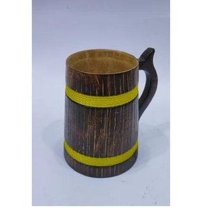 Mug en bois fait à la main en bois de manguier avec poignée en bois d'Inde pour - Product Image 1