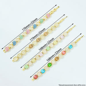 Bracciale in Oro 14k dal Design Esclusivo ed Elegante, Romantico con Smalto e Pietre Colorate Miste, Bracciali da Donna all'Ingrosso - Product Image 4