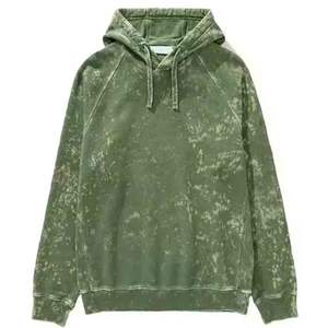Vente en gros Sweat à capuche imprimé délavé à l'acide Vintage 100% coton Streetwear surdimensionné sans ficelle avec fermeture éclair pour hommes pour l'hiver - Product Image 4