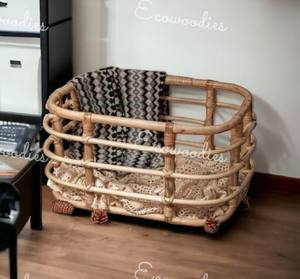 Nouveau design berceau en rotin lits de couchage berceaux berceaux pour nouveau-nés faits à la main nouveau design bébé moïse lits de berceau petit berceau - Product Image 4