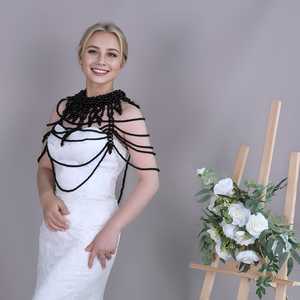 Bridella VG39-B Ivory Pearl <b>Shawl</b> with Soft Drape for Elegant <b>Wedding</b> Apparel Accessories - Product Image 6