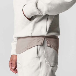 Sweat-shirt et sweat à capuche d'hiver en tricot éponge français 100% coton pour hommes coupe régulière 300g imprimé solide - Product Image 3