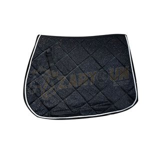 Tapis de selle GP Equitation Couleur Noire Tapis de selle à paillettes Tapis de selle de haute qualité pour cheval 19MM mousse de meilleure qualité - Product Image 1