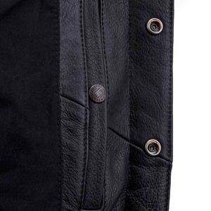 Chaqueta de Motociclista Clásica sin Mangas para Hombre, de Cuero Vacuno Genuino con Costuras Premium - Product Image 5