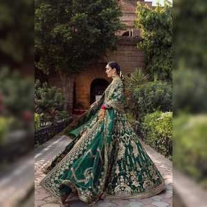 AA IMPEX Party Wear Bollywood Style Frock Suit Indian Pakistani Women's Wedding Wear Sharara Gharara Suit Lace para Mother Bride - Product Image 4