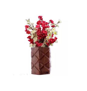 Design classique fait à la main Style élégant sculpté à la main Vase à pied Antique pour la décoration Pot de fleur en bois pour cadeaux et décor - Product Image 2