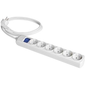 Presa multipla bianca con interruttore 3680W 6 prese cavo 3m 250V 16A (Solera 8036IL) - Product Image 1
