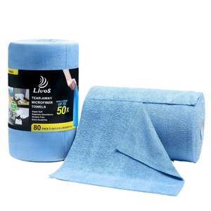Rouleau de serviettes en microfibre sans bord, absorbant et déchirable, multi-usages, chiffon de nettoyage en microfibre pour la cuisine avec logo personnalisé - Product Image 5