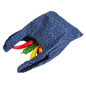 Bolsa de Compras Portátil Diaria de Fibra de Poliéster Azul Personalizada con Cierre y Asa - Product Image 4