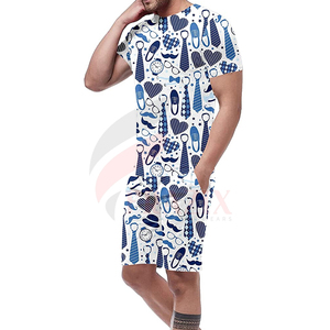 Meilleur Vente T Chemises Courtes Ensemble Sueur 2 Pièces Ensemble Mens T Shirt Et Shorts Ensembles Lavé Oversize 100% Coton Hommes T-shirts - Product Image 3