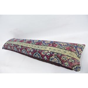 Multicolor bohemio 18x18 lana Kantha almohada Vintage bordado Floral estampado tejido Patchwork cojín decorativo 12x48 pulgadas - Product Image 5
