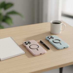 Funda de Cuero Natural para S25/S24 con Anillo Magnético Anticaídas y Agarre para Teléfono, Diseño de Color Puro - Product Image 3