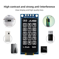 Pantalla OLED de 1.3 Pulgadas 64x128 con Controlador SSD1312, Interfaz I2C, Módulo COG Monocromático Blanco de 4 Pines
