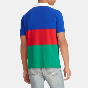 Venta al por mayor 100% algodón de los hombres para Polo camiseta logotipo personalizado impreso Streetwear con patrón sólido hombro estilo camiseta en blanco - Product Image 2