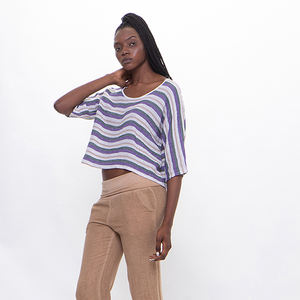 Camiseta de algodón de manga corta con cuello redondo para mujer, transpirable, cómoda, suave, relajada, informal, simple, de moda de verano - Product Image 3