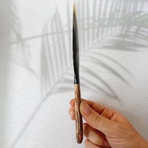 Couteau corne manche en bois couverts bonne qualité ensemble de couverts Table Dessert nouvel arrivage écologique élégant fabricant en gros - Product Image 5