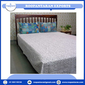 100% Cotton Kantha Throw Quilt Handcrafted Block Printed Embroidered Elegant Home Decorative Twin Throw Blanket Limited Sale - Product Image 6