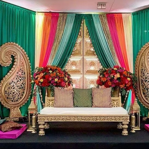 शादी के डिजाइनर मोर फाइबर पृष्ठभूमि पैनल ने किया भारतीय शादी के पैनल - Product Image 1