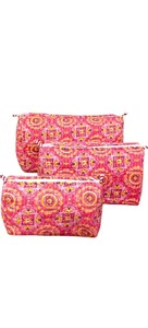 Vintage indien pour coton main bloc impression pour étui avec fermeture à glissière écologique Durable étanche maquillage stockage - Product Image 2