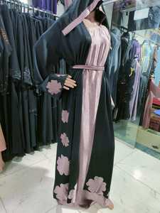 Abayas bordados a mano modestos y elegantes para mujer, hermosos vestidos tradicionales de Dubái de retazos de tela transpirable para musulmanes - Product Image 2
