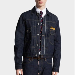 Chaqueta vaquera de hombre informal vintage de alta calidad para logotipo bordado de invierno - Product Image 1