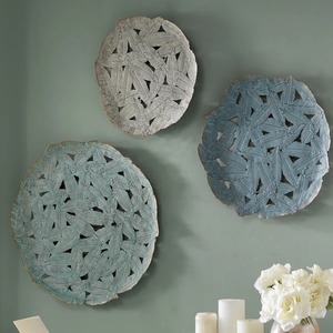 Décoration murale élégante florale en métal pour la maison Sculpture murale de luxe faite à la main Salon Chambre Accent - Product Image 1