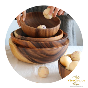 Bols jetables en bois d'acacia personnalisables de haute qualité VietChoice durables pour les fêtes fabriquées au Vietnam - Product Image 5