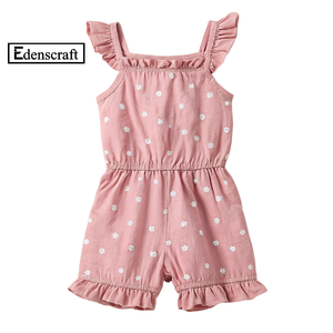 Élégant décontracté enfant en bas âge filles combinaisons mignon été écologique respirant cheville longueur sans manches confortable doux coton filles - Product Image 4