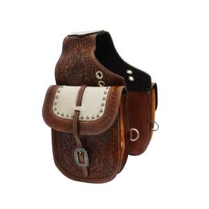 Sacs de selle de cheval western en cuir de finition luxueuse avec un design simple pour un rangement de randonnée durable et élégant, disponibles à la vente. - Product Image 1
