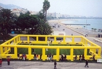Terrain de football gonflable pour fêtes et événements, grande arène sportive gonflable pour jeux et activités ludiques