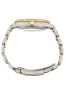 Reloj de material de acero inoxidable con tachuelas de diamantes de moissanita de alta calidad Iced Out VVS Clarity con esfera redonda de indio - Product Image 4