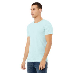 T-shirt unisexe formel en maille Heather Prism Ice Blue OEM - 52% coton Airlume 48% polyester 4,2 oz Manches courtes - Product Image 2