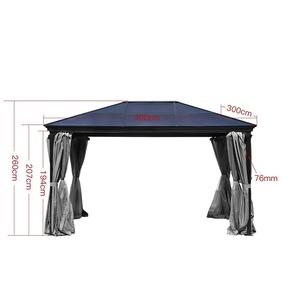 Gazebo in Alluminio Taneo 3x4 Antracite con Tetto Fisso Anti-UV, Pergola Bioclimatica di Lusso Antivento in Acciaio - Product Image 4