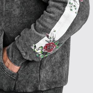 Capuche brodée personnalisée 400 GSM surdimensionné pour hommes surdimensionné éponge pour hommes en détresse lavage à l'acide sweats à capuche - Product Image 3