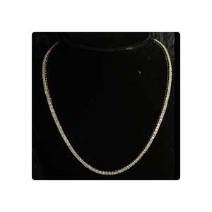 14kt oro 17 pulgadas Cadena de tenis diamante natural estilo Hip Hop joyería de moda fabricada por Estilo clásico - Product Image 1