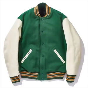 Veste Letterman universitaire de qualité supérieure pour hommes en laine et cuir noir veste d'hiver personnalisable en gros pour hommes - Product Image 3