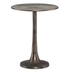 Mesa de galope de aluminio superventas, forma redonda con acabado plateado para el hogar, sala de estar, muebles decorativos, mesa auxiliar - Product Image 5