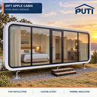 Suite Cabine Apple de 20 pieds en acier modulaire protégé contre la corrosion pour club de plage tropical et hôtel de plongée