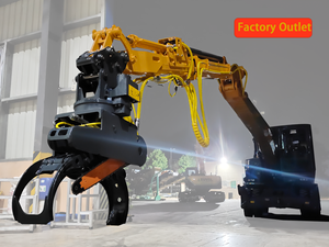 XUVOL, accesorio para excavadora, minicargador, sierra de agarre, corte de madera, árbol, tractor, grúa, pinza de troncos con sierra con rotador hidráulico - Product Image 5