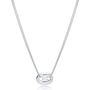 Élégant forme ovale charme court Double chaîne Design pendentif en gros turc 925 bijoux en argent Sterling - Product Image 3