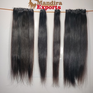 100% máquina sin procesar doble trama virgen negro recto paquetes vietnamita templo Remy extensiones de cabello humano - Product Image 5